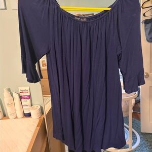 Women's Blue Off-Shoulder Top